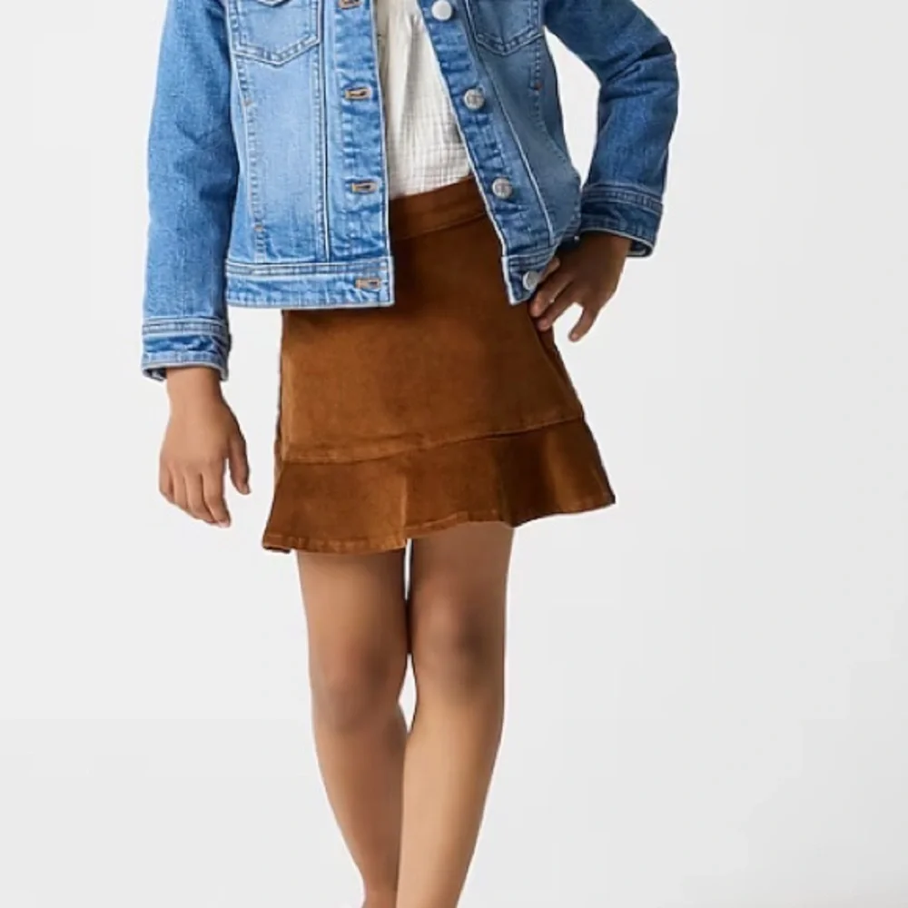 J crew vintage brandy Girls' corduroy ruffle-hem skirt